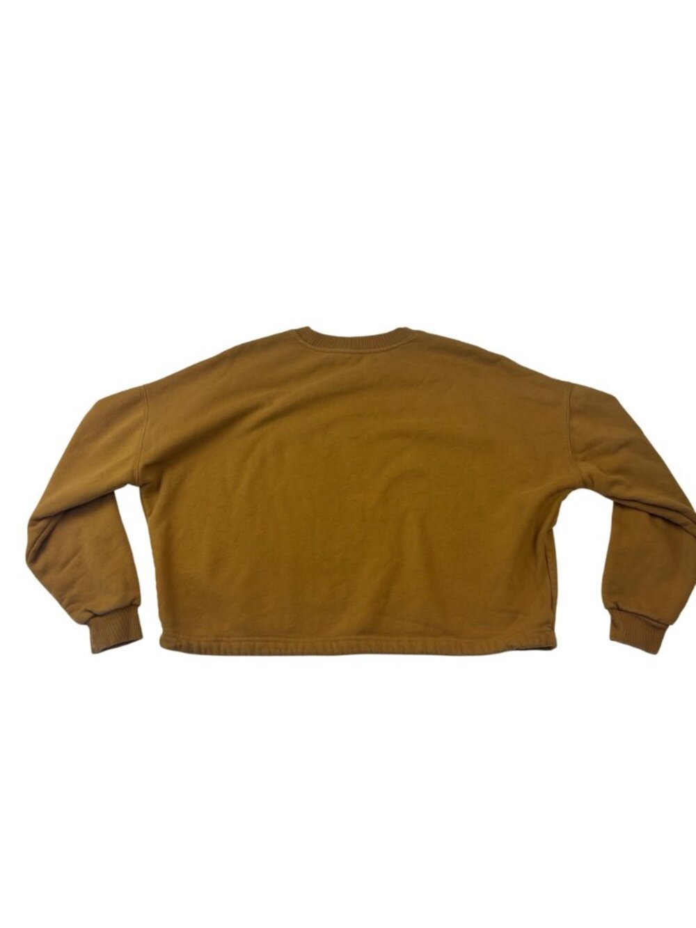 Vuori M Mustard Camel Crew Oversized Fleece Pullover Sweatshirt Organic Cotton - Picture 5 of 5